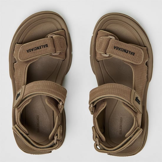 Women's Balenciaga Flatform Sandals in Dark Taupe - Image 4