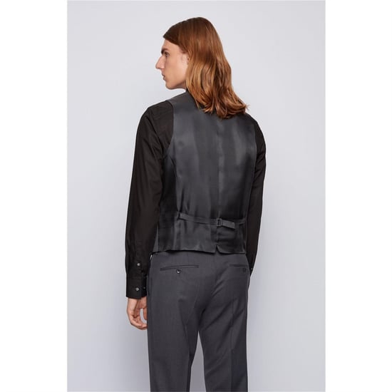 Men's Boss Waistcoat in Dark Grey - Image 3