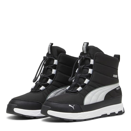 Boys Puma Kids Evolve Puretex Snow Boots in Blk-Ash Gry-Wht - Image 1