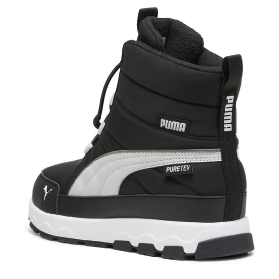 Boys Puma Kids Evolve Puretex Snow Boots in Blk-Ash Gry-Wht - Image 5