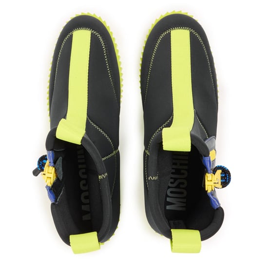 Men's Moschino Flat Ankle Boots in Black - Image 4