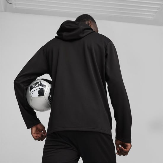 Men's Puma Teamfinal Training Fleece Jacket Tracksuit Top in Black/Silver - Image 4