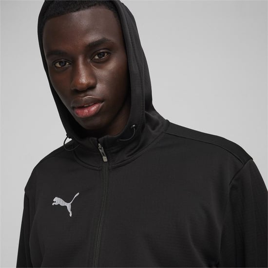 Men's Puma Teamfinal Training Fleece Jacket Tracksuit Top in Black/Silver - Image 5