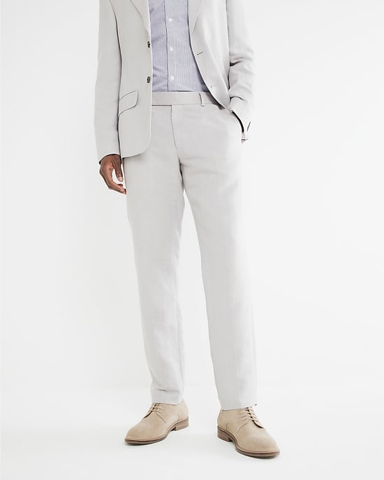 River Island Mens Suit Trousers Beige Slim Fit Linen Blend - Image 1