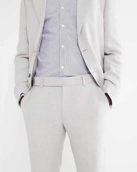 River Island Mens Suit Trousers Beige Slim Fit Linen Blend - Image 5