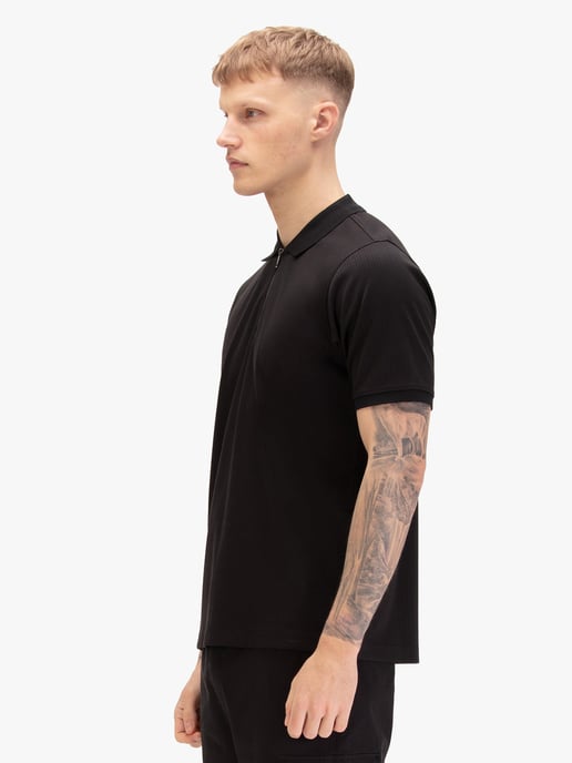 Luke 1977 Men's Henry Polo in Black - Image 3