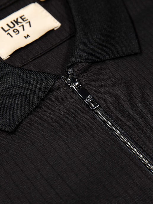 Luke 1977 Men's Henry Polo in Black - Image 6