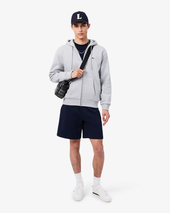 Long Sleeve Logo Detail Hoodie in Silver - Image 3