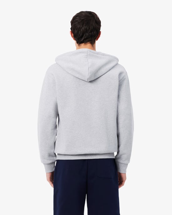 Long Sleeve Logo Detail Hoodie in Silver - Image 4