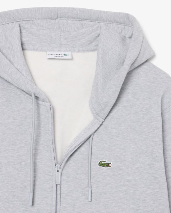 Long Sleeve Logo Detail Hoodie in Silver - Image 5