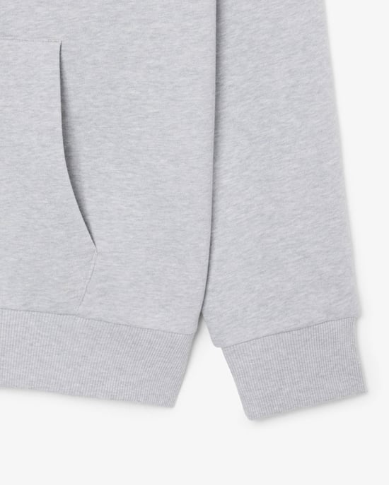 Long Sleeve Logo Detail Hoodie in Silver - Image 6