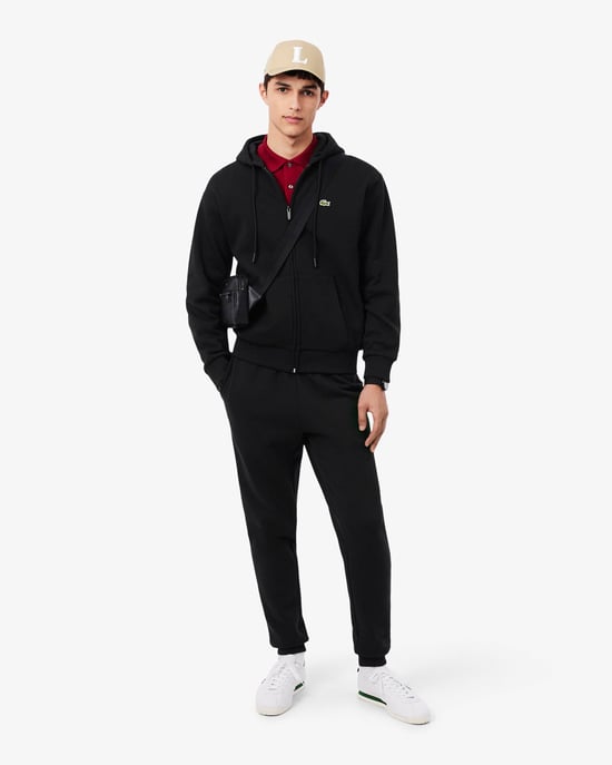Long Sleeve Logo Detail Hoodie in Black - Image 3
