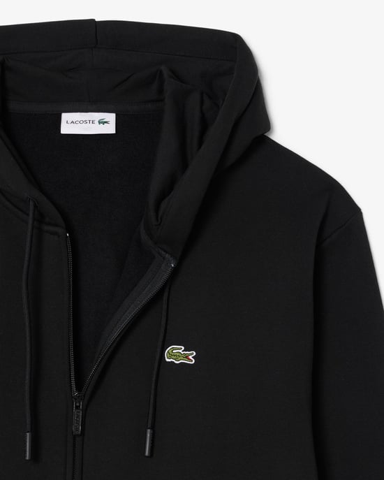 Long Sleeve Logo Detail Hoodie in Black - Image 5