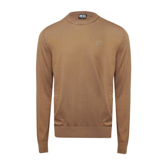 Men's Diesel K Freex Newprint Crew Neck Jumper in Coffee Liqueu - Image 1