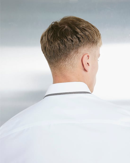 River Island Mens Shirt White Slim Fit Long Sleeved Tipped - Image 2