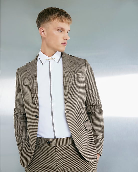 River Island Mens Shirt White Slim Fit Long Sleeved Tipped - Image 3