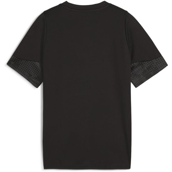 Boys Puma Football Jersey Short Sleeve Performance T-Shirt in Blk-Sil-FltDGry - Image 2