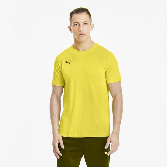 Men's Puma Teamgoal 23 Casuals Tee T Shirt Mens in Cyber Yellow - Image 3
