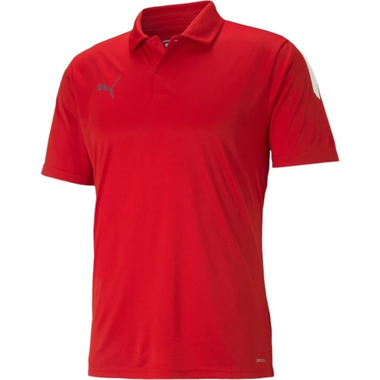 Men's Puma Teamliga Sideline Polo Shirt in Red/White - Image 1