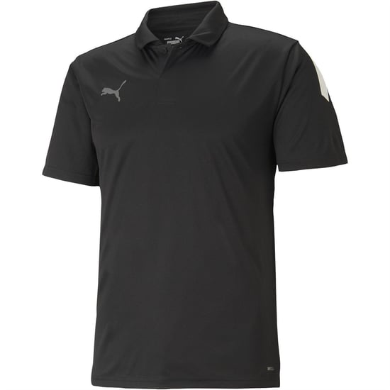Men's Puma Teamliga Sideline Polo Shirt in Black/White - Image 1