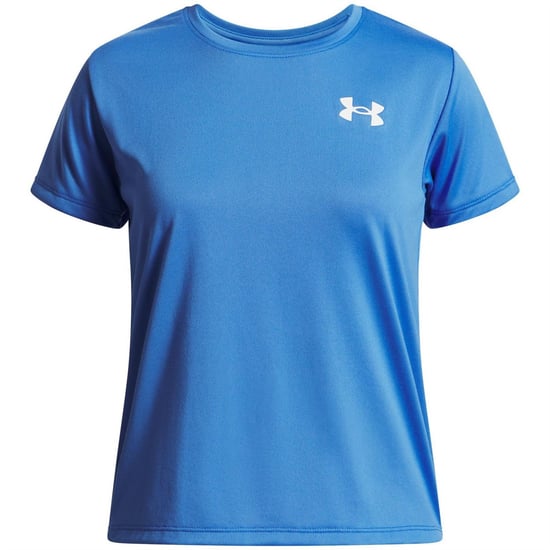 Girls Under Armour Tech Short Sleeve Performance Gym Top in Blue Atlantis - Image 1