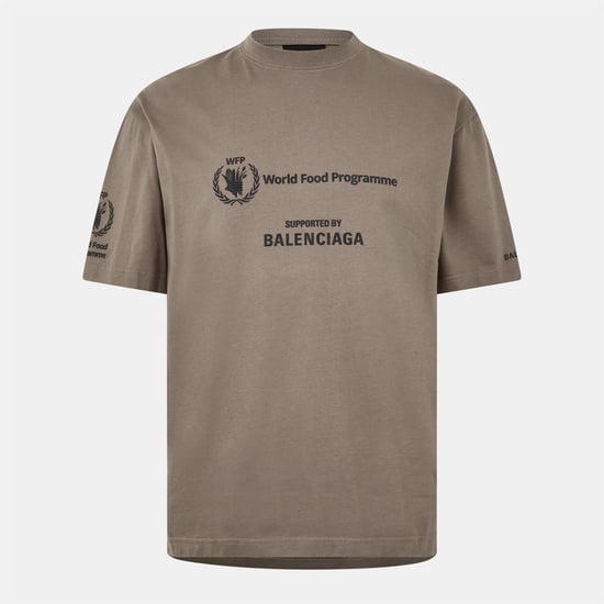 Men's Balenciaga T-Shirt in Taupe/Black - Image 1