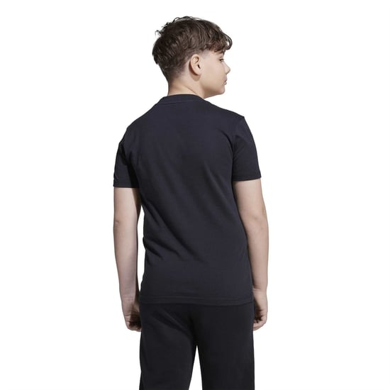 Boys adidas J Bl Tee 160 in Black/Pure Ruby - Image 5