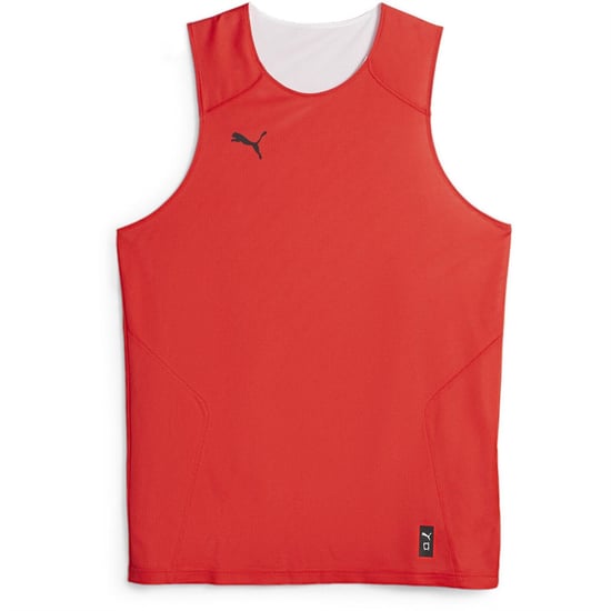 Men's Puma Hoops Team Reverse Practice Performance Basketball Jersey in Red - Image 1