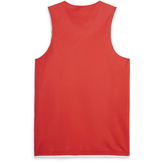 Men's Puma Hoops Team Reverse Practice Performance Basketball Jersey in Red - Image 2