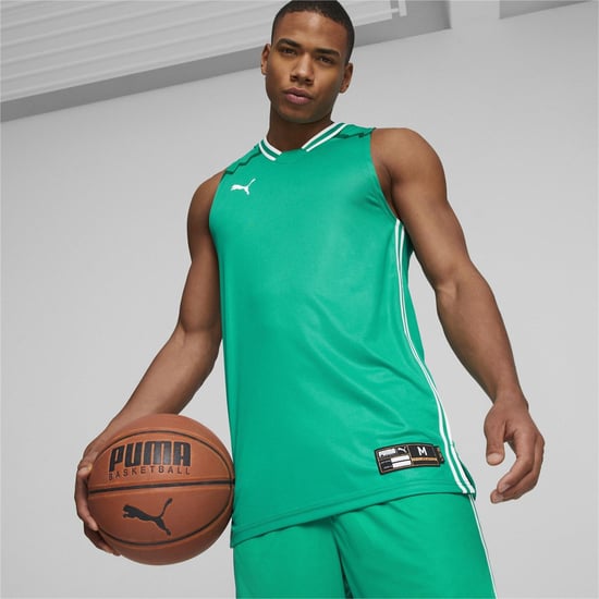 Men's Puma Hoops Team Game Performance Basketball Jersey in Pepper Green - Image 3