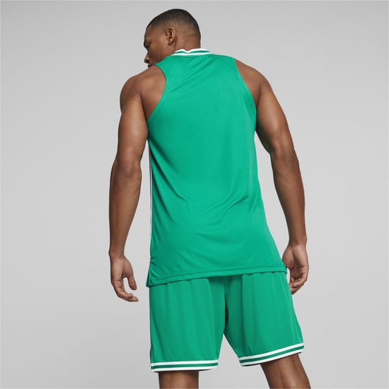 Men's Puma Hoops Team Game Performance Basketball Jersey in Pepper Green - Image 4