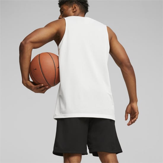Men's Puma Hoops Team Reverse Practice Performance Basketball Jersey in Black - Image 4