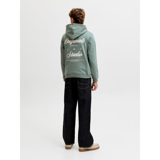 Jack & Jones Jornorrebro typo back sweat hood sn jnr olijf - Image 2