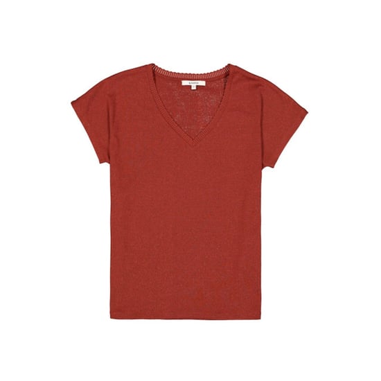 Garcia Jeans T-shirt korte mouw met lurex brique - Image 1