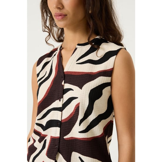Garcia Jeans Top zonder mouwen met alloverprint ecru dessin - Image 4