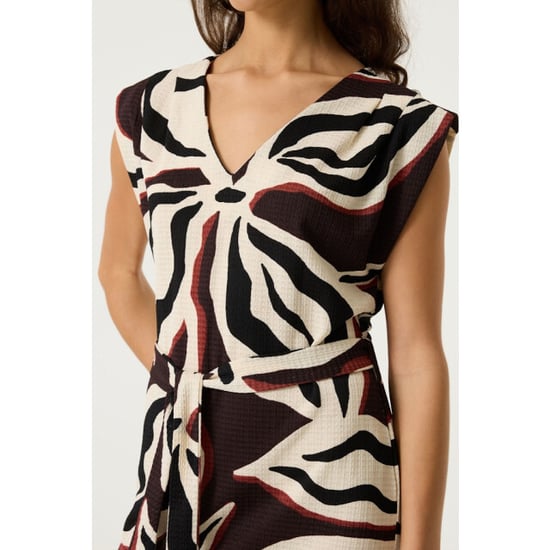 Garcia Jeans Midi lange jurk met alloverprint ecru dessin - Image 2