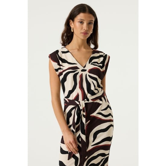 Garcia Jeans Midi lange jurk met alloverprint ecru dessin - Image 5