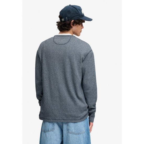 Superdry Mini slub waffle long sleeve grandad top melee - Image 5