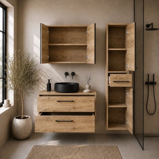 Badplaats Wastafelkast set florence 80 x 46 cm kastanje met - Image 3