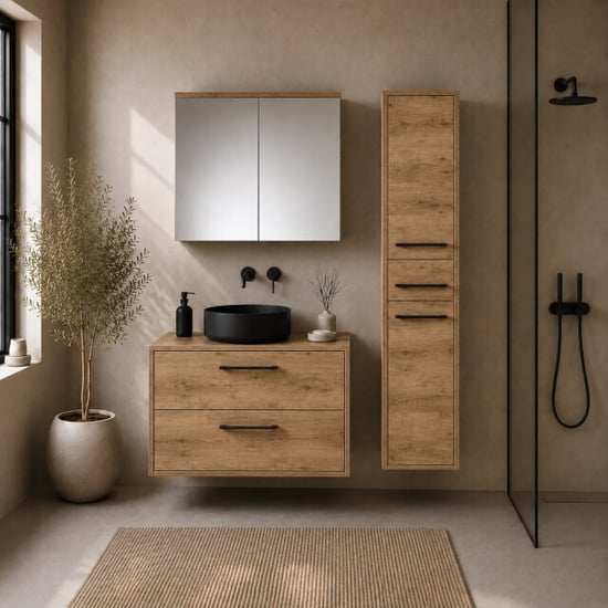 Badplaats Wastafelkast set florence 80 x 46 cm kastanje met - Image 4