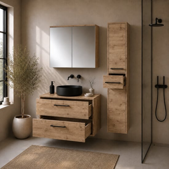 Badplaats Wastafelkast set florence 80 x 46 cm kastanje met - Image 6
