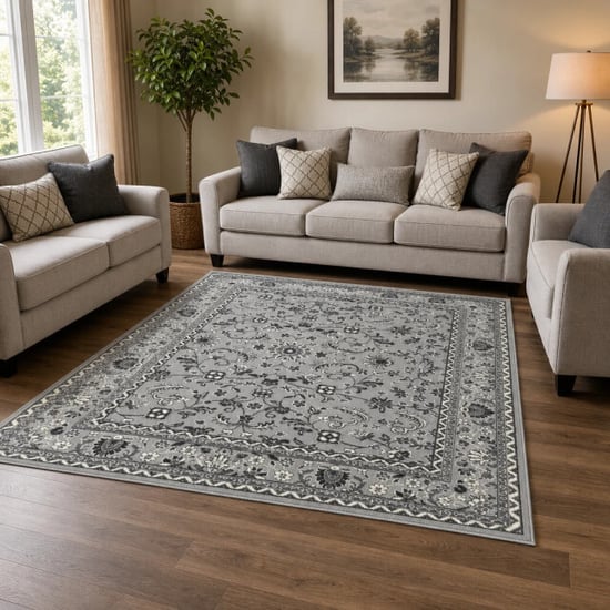 Muratap Nain klassiek vintage oosters vloerkleed zilver- 160x230 cm - Image 1