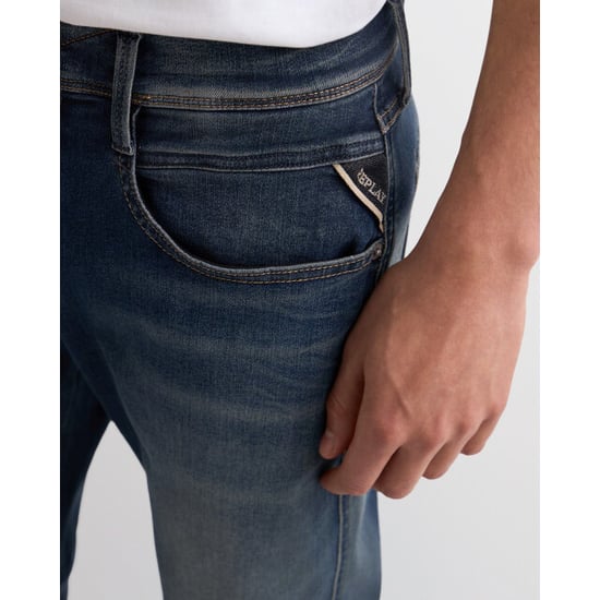 Men's Replay Anbass Slim-Fit Jeans in Blue - Image 4