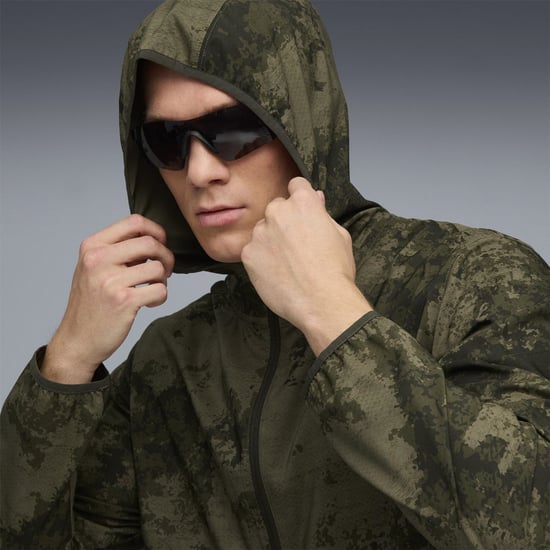 Men's Puma Monay Hooded Short Puffer Jacket in Dark Olive - Image 4