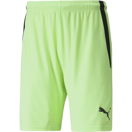 Men's Puma Teamliga Shorts Football Shorts in Fizzy Lime/Blk - Image 1