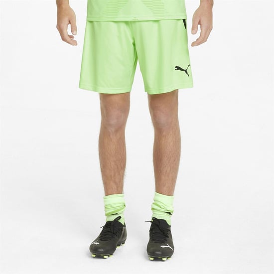 Men's Puma Teamliga Shorts Football Shorts in Fizzy Lime/Blk - Image 3
