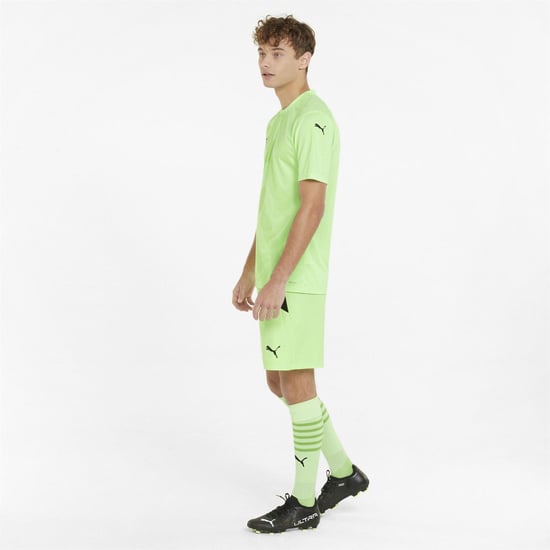Men's Puma Teamliga Shorts Football Shorts in Fizzy Lime/Blk - Image 5