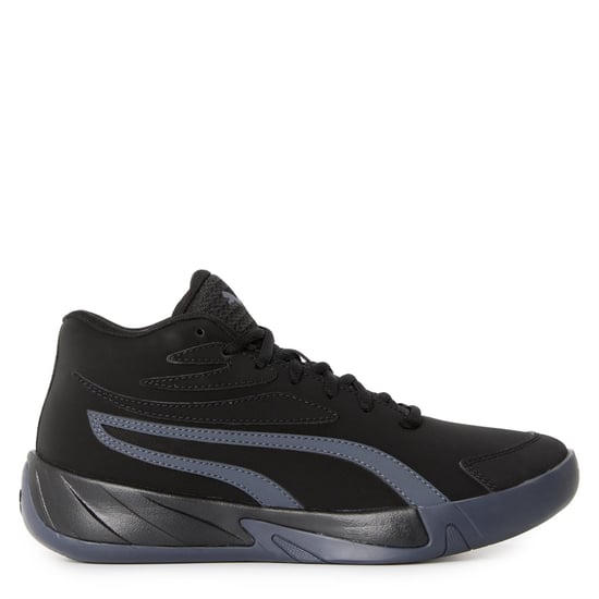 Boys Puma Court Pro Nubuck Trainers in Black-Galacti - Image 1