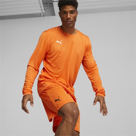 Men's Puma Hoops Team Long Sleeve Performance Gym Top in Golden Poppy - Image 3