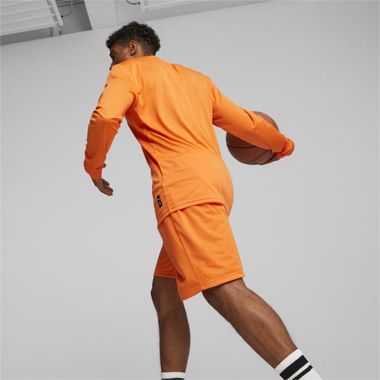 Men's Puma Hoops Team Long Sleeve Performance Gym Top in Golden Poppy - Image 4